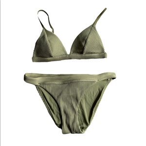 RIBBED GREEN BIKINI